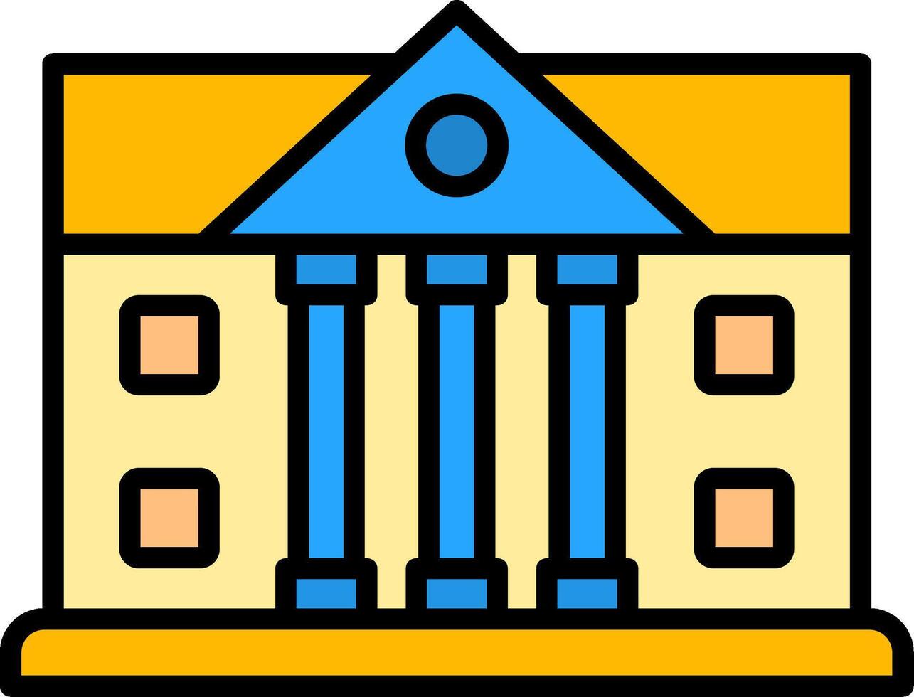 Bank Line Filled Icon vector