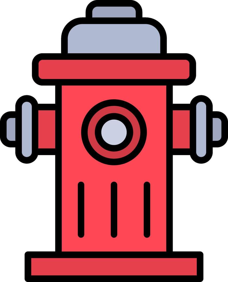 Fire Hydrant Line Filled Icon vector
