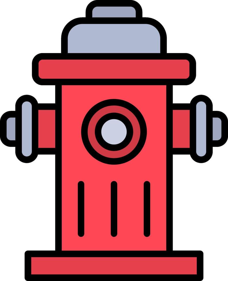 Fire Hydrant Line Filled Icon vector