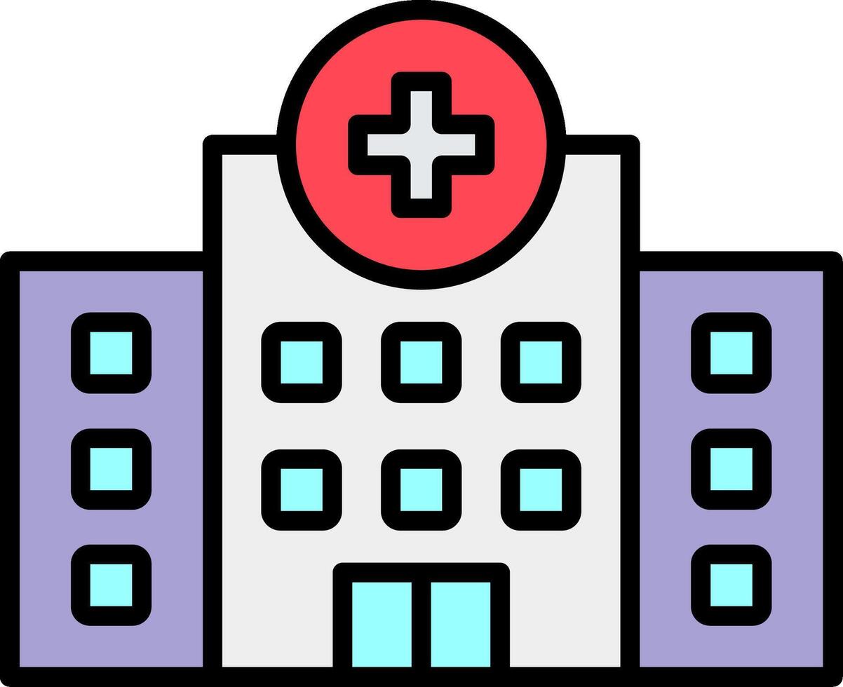 Hospital Line Filled Icon vector