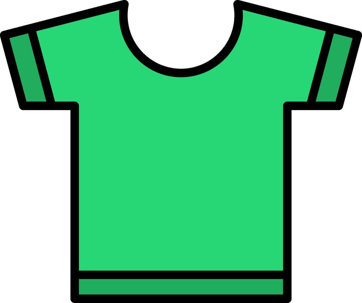 t camisa línea lleno icono vector