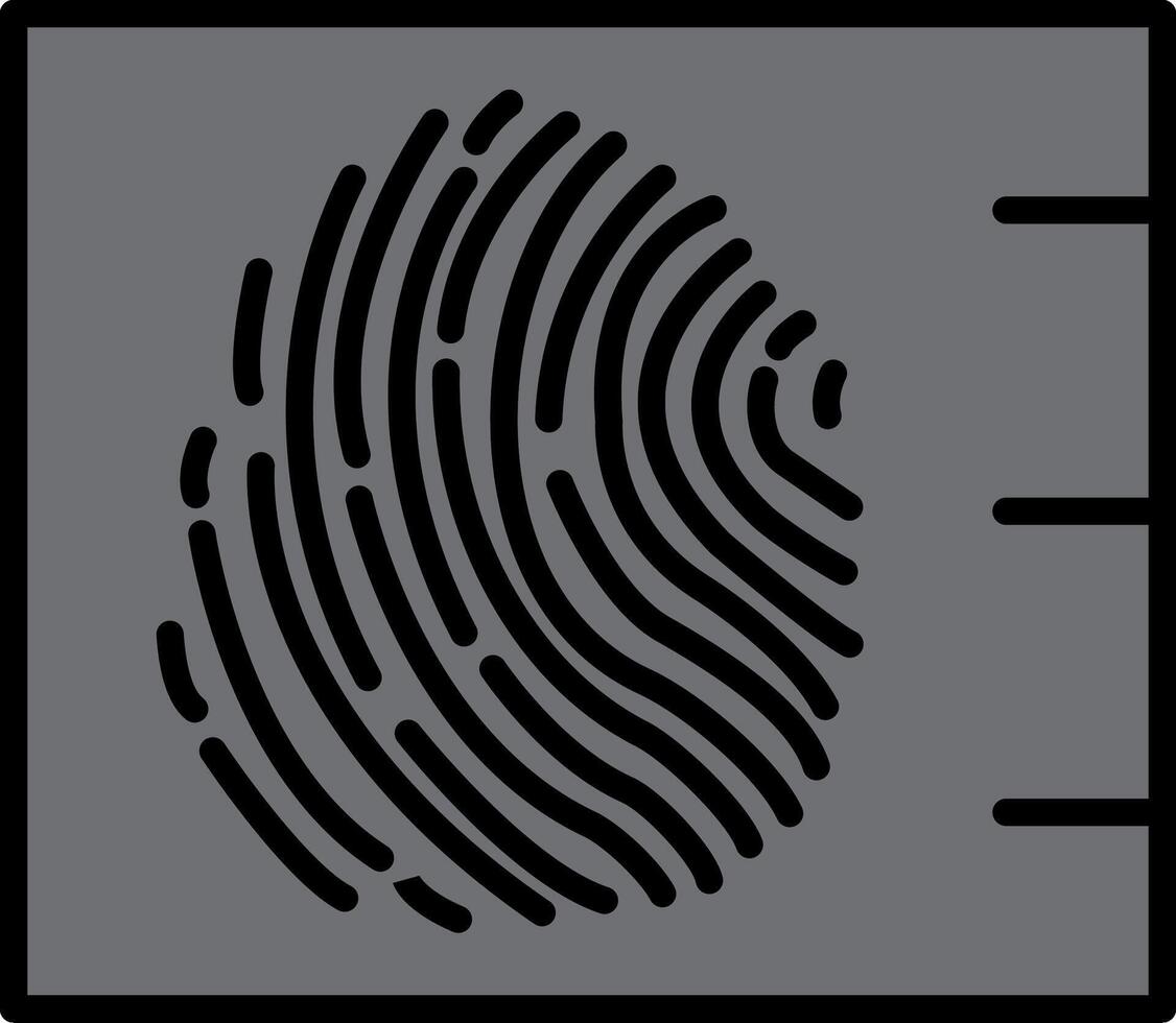 Fingerprint Line Filled Icon vector