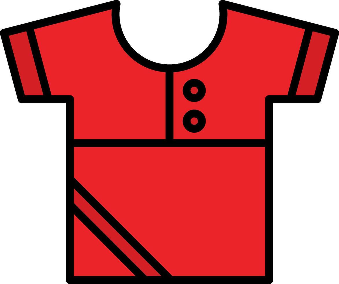 camisa línea lleno icono vector