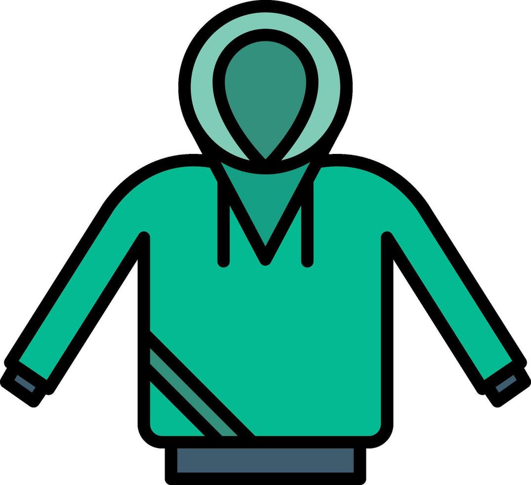 Hoodie Line Filled Icon vector