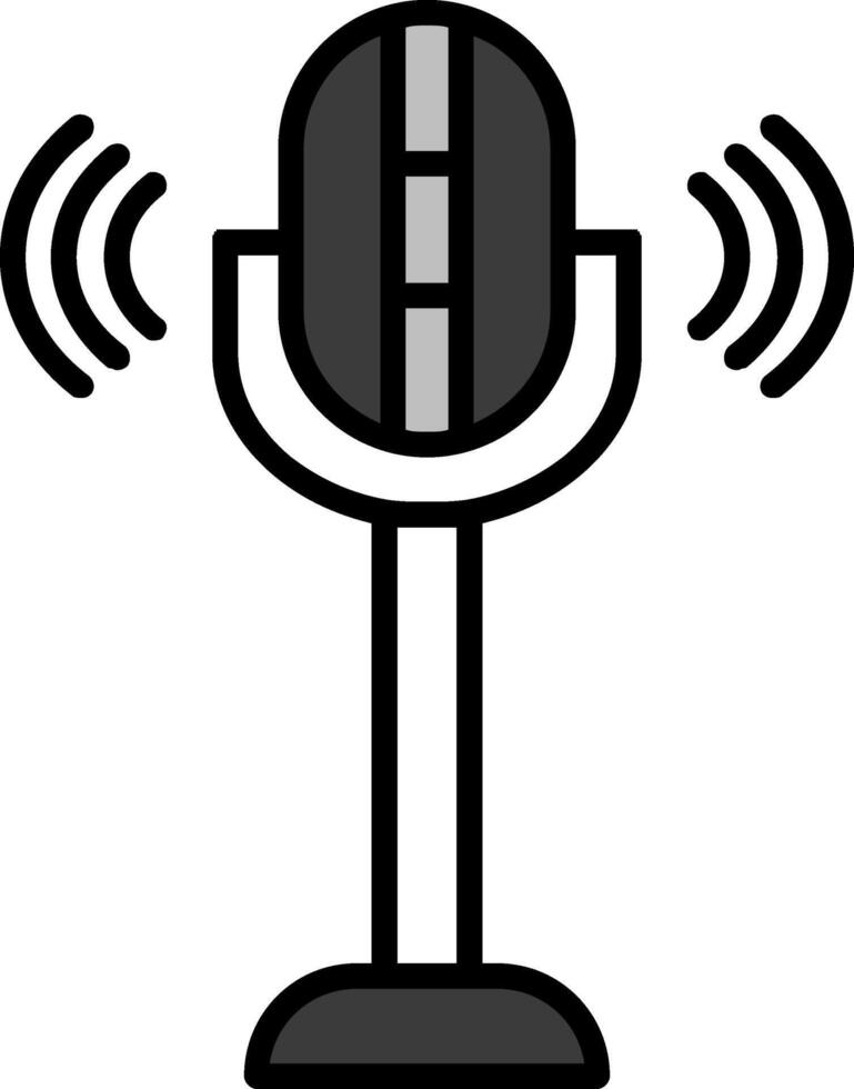 Mic Line Filled Icon vector