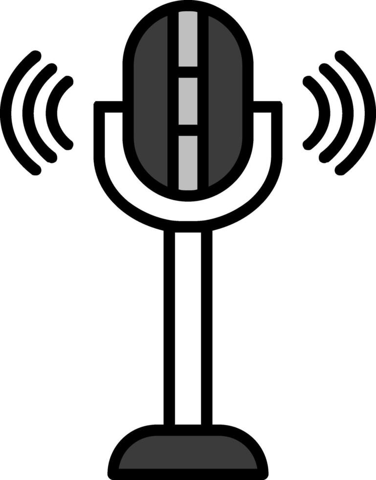 Mic Line Filled Icon vector