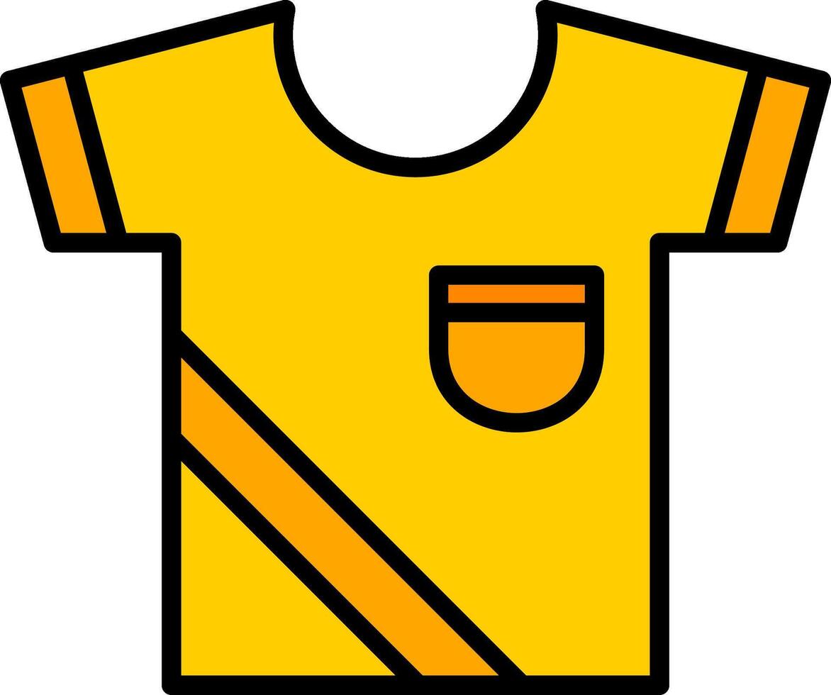 camisa línea lleno icono vector