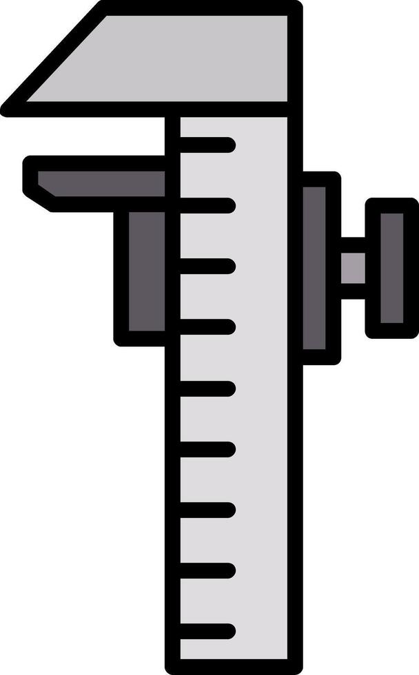 Caliper Line Filled Icon vector