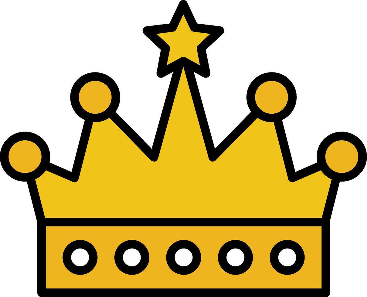 Crown Line Filled Icon vector