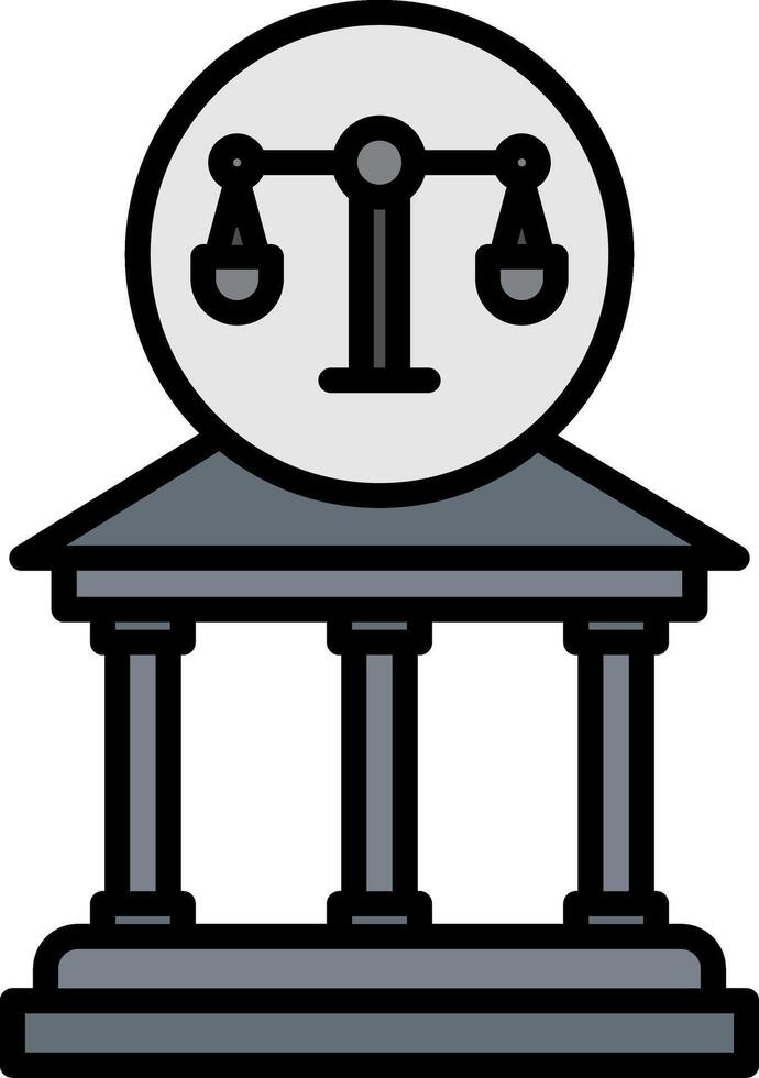 Court Line Filled Icon vector