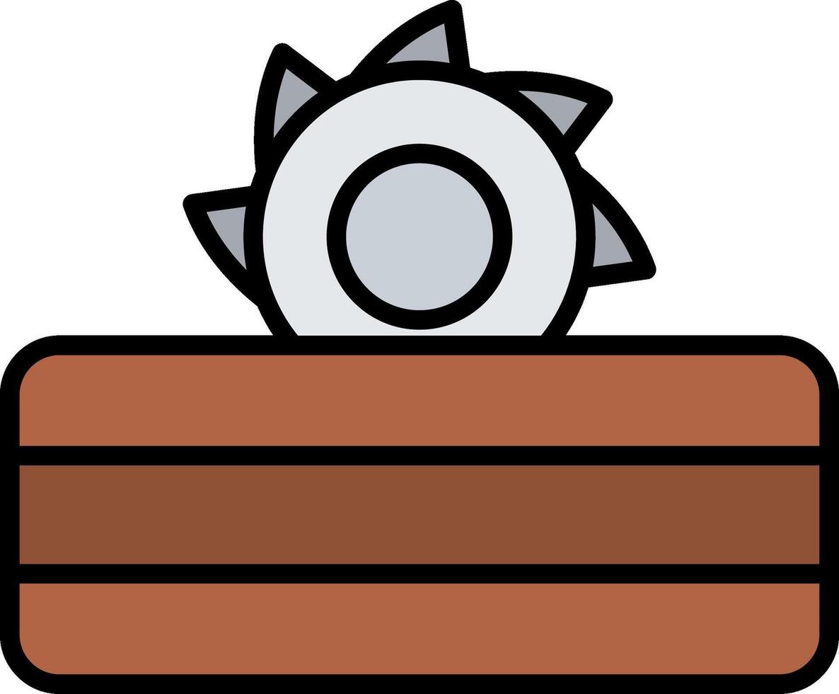 Table Saw Line Filled Icon vector