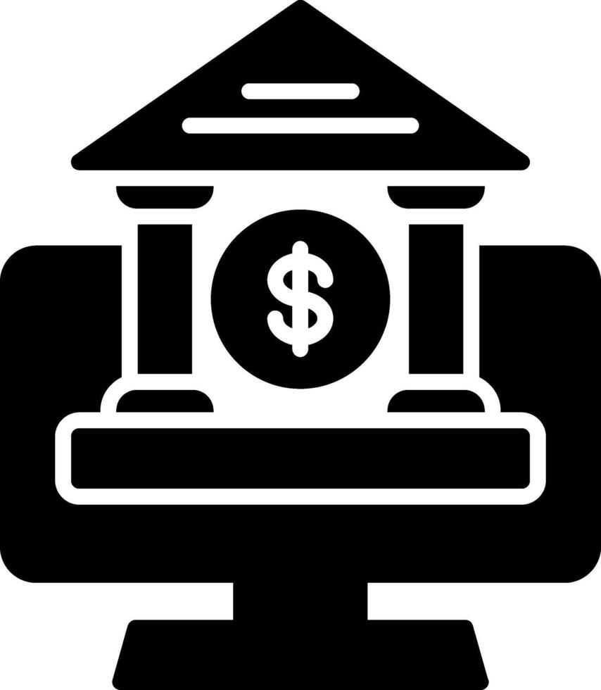 Online Banking Glyph Icon vector