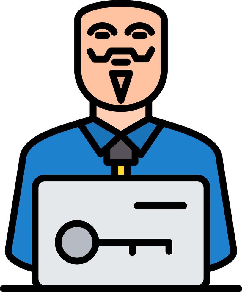 Anonymous Line Filled Icon vector