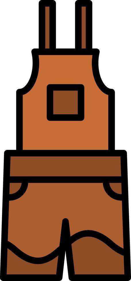 Dungarees Line Filled Icon vector