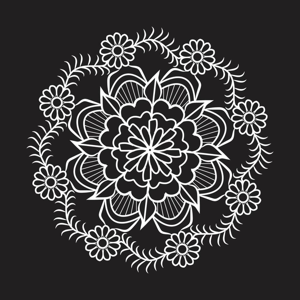 flor floral único sencillo mandala Arte modelo y diseños para gratis descargar vector