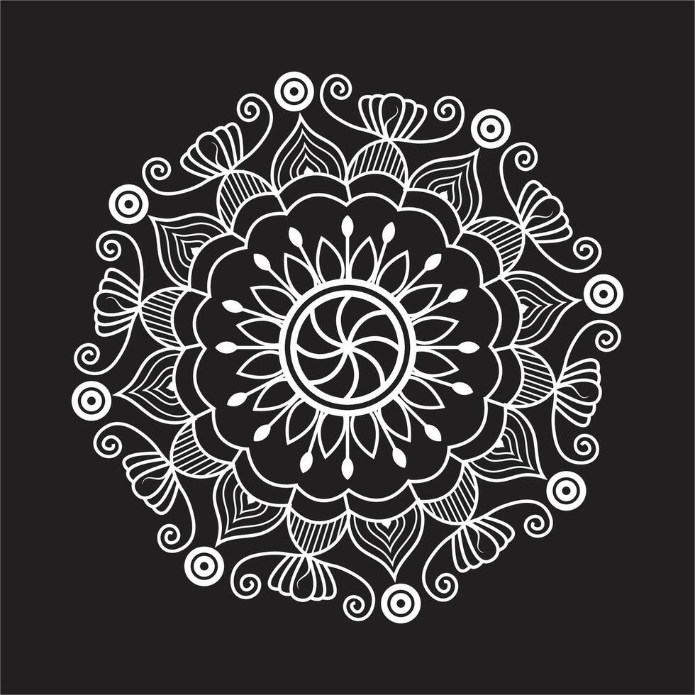 creativo fácil circulo flor floral mandala diseño para gratis descargar vector