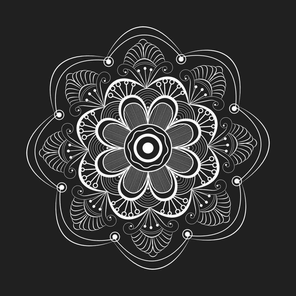 creativo fácil circulo flor floral mandala diseño para gratis descargar vector