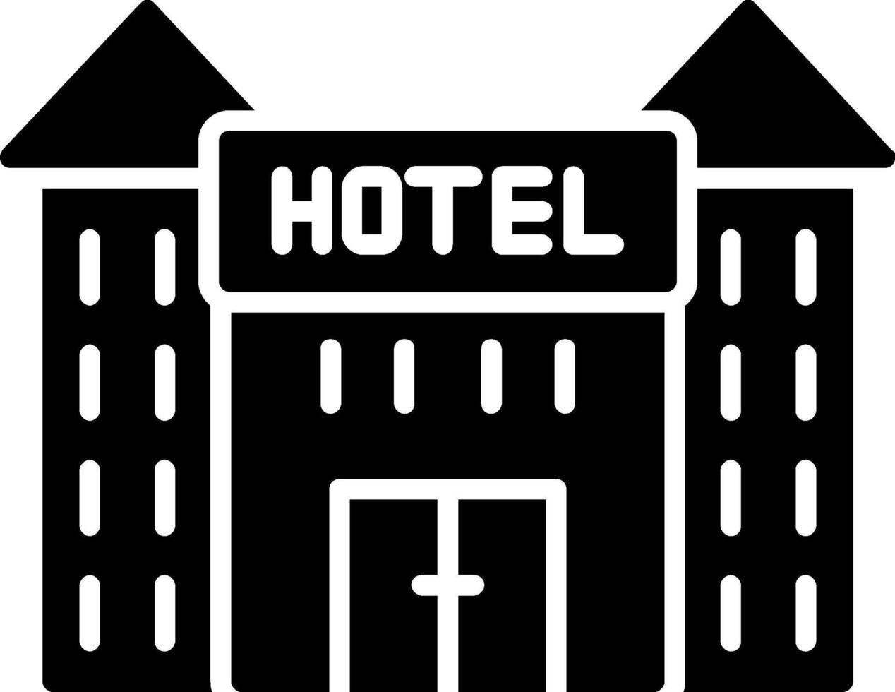 icono de glifo de hotel vector