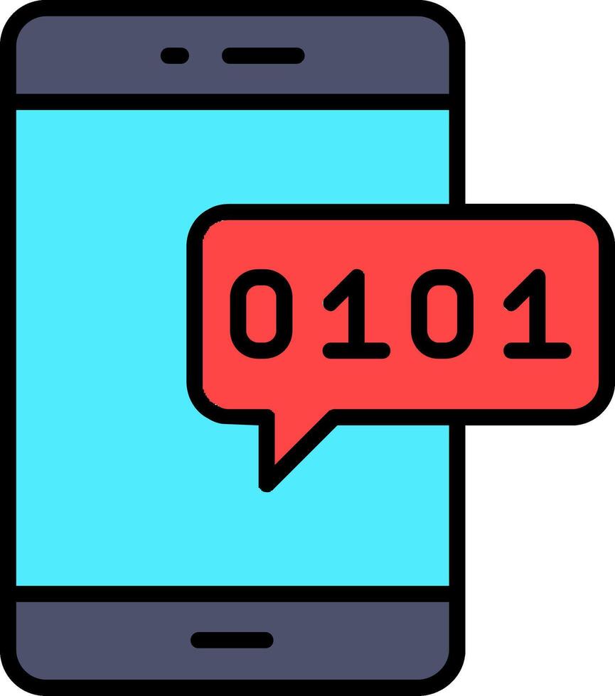 Mobile Line Filled Icon vector