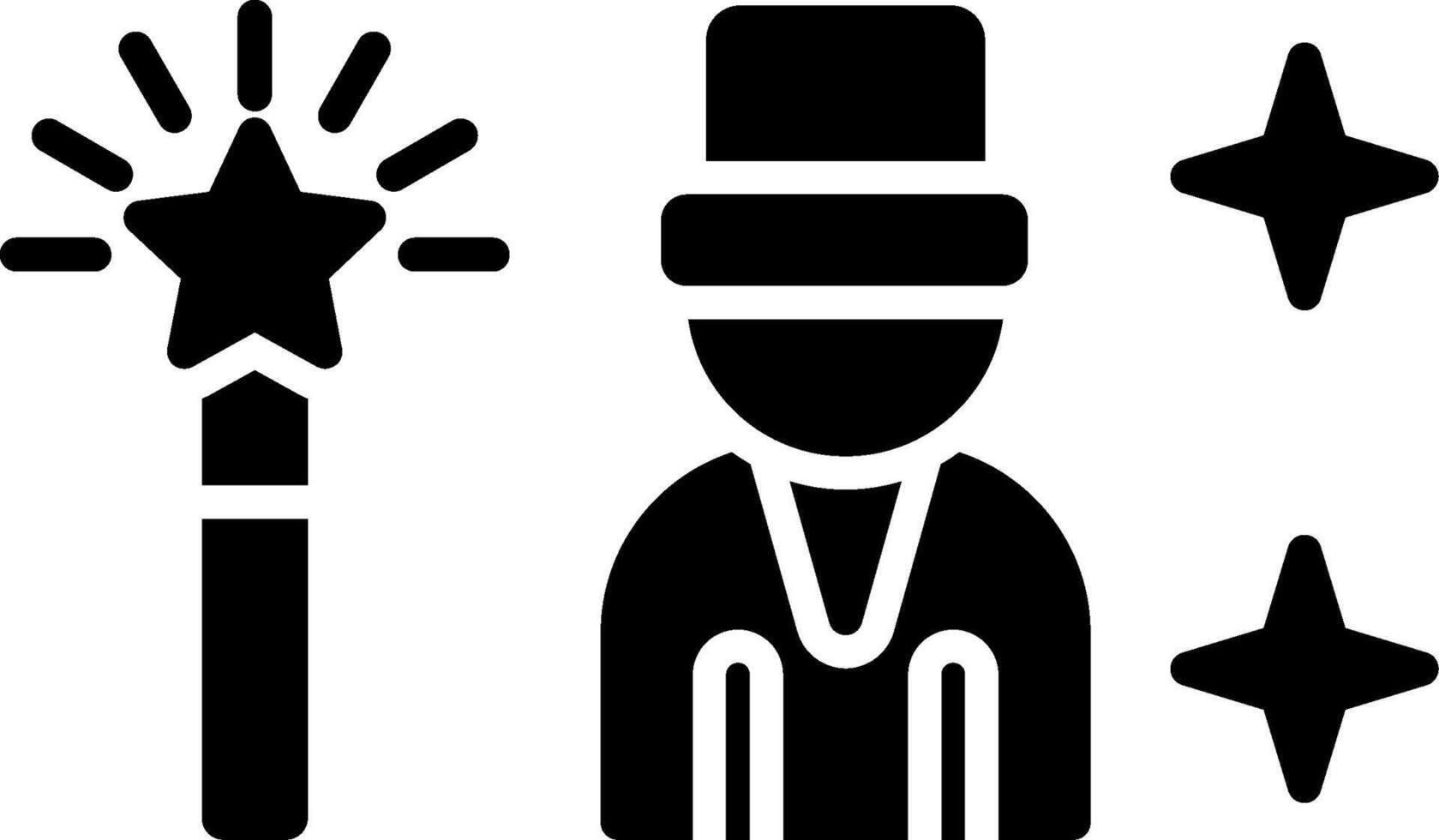 Magician Glyph Icon vector