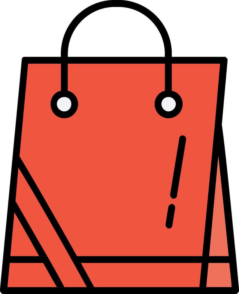 Shopping Bag Line Filled Icon vector