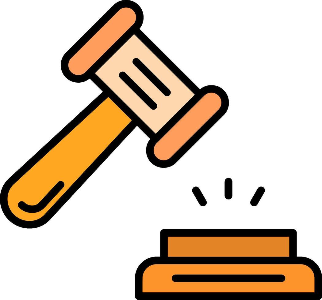 Hammer Line Filled Icon vector