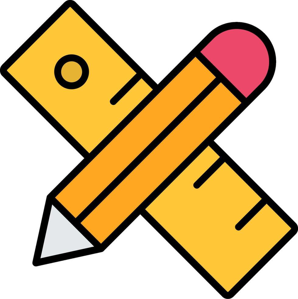 Pencil Line Filled Icon vector