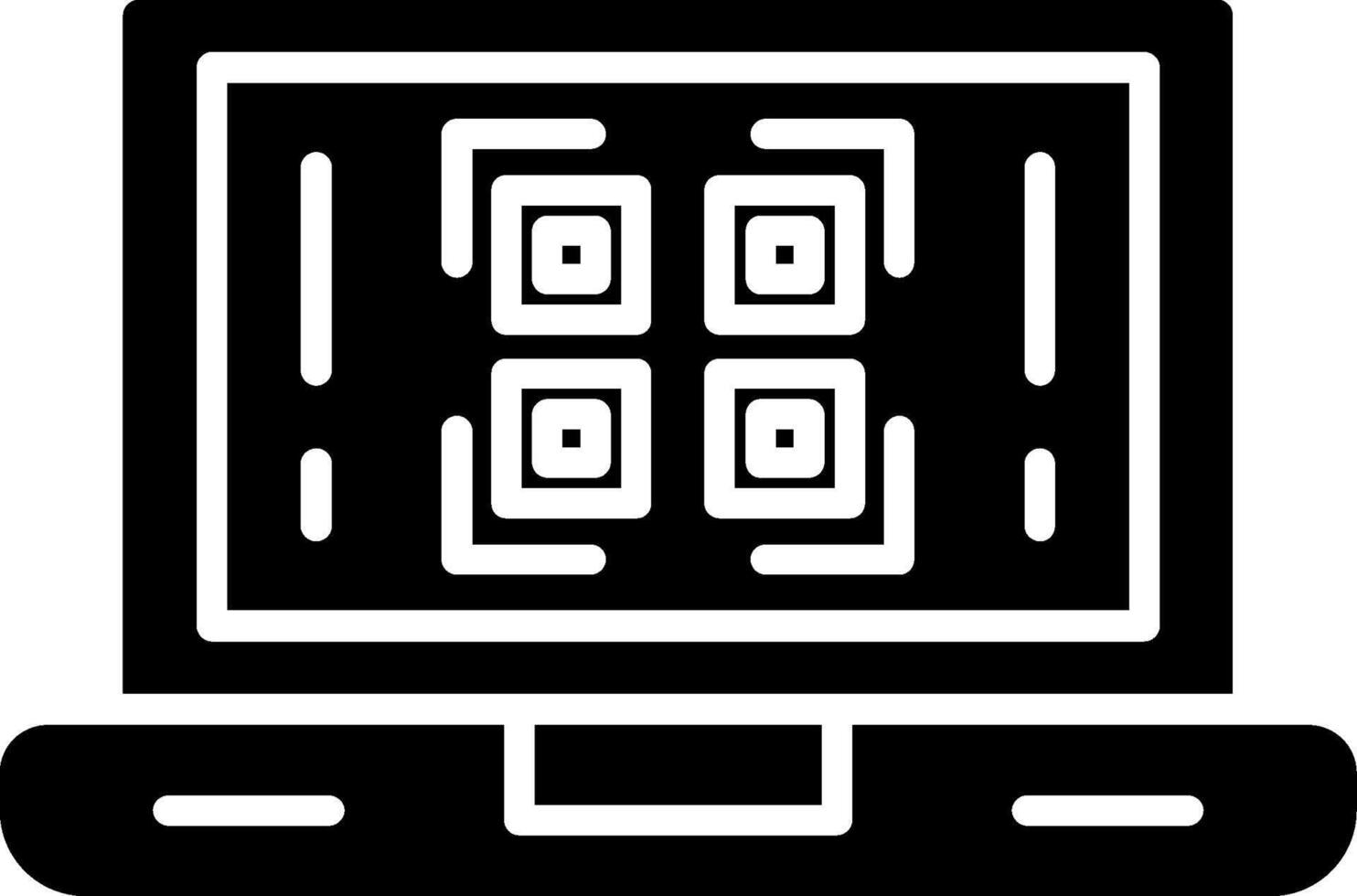 Online Qr Code Glyph Icon vector