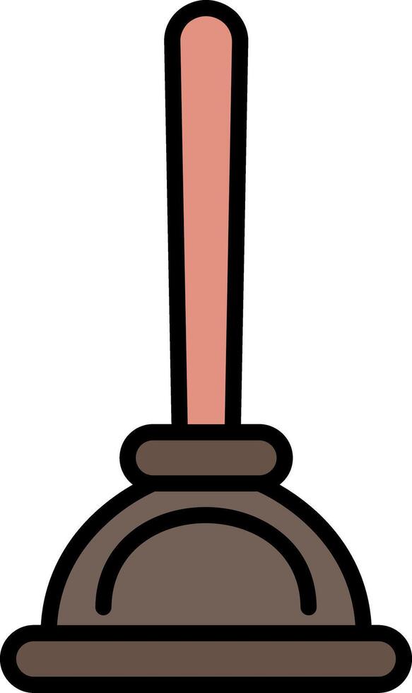 Plunger Line Filled Icon vector