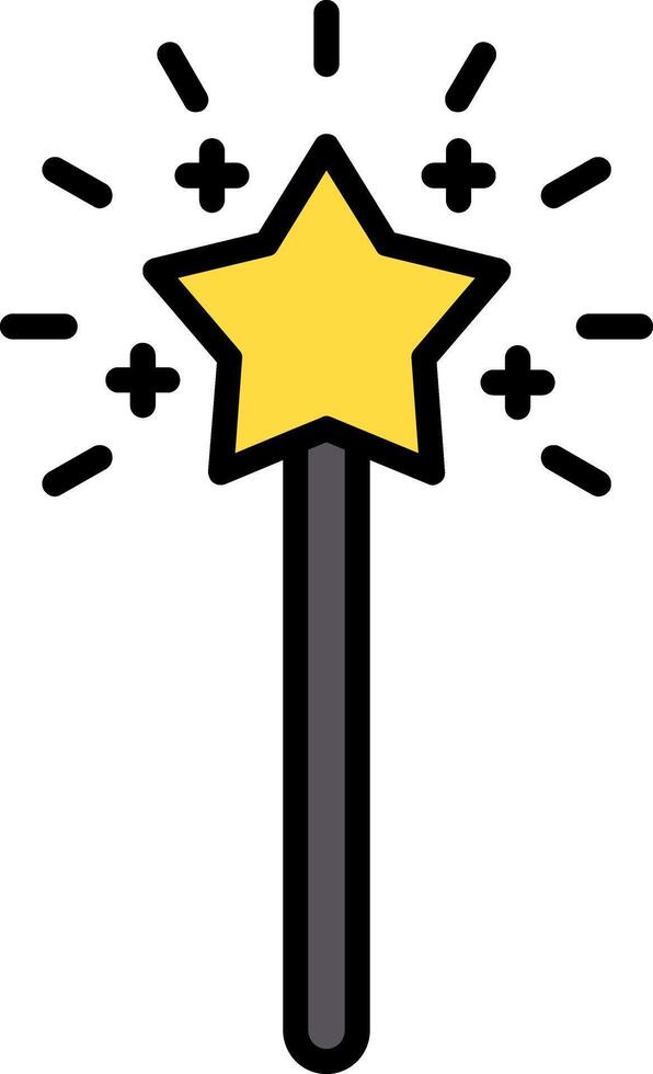 Magic Wand Line Filled Icon vector