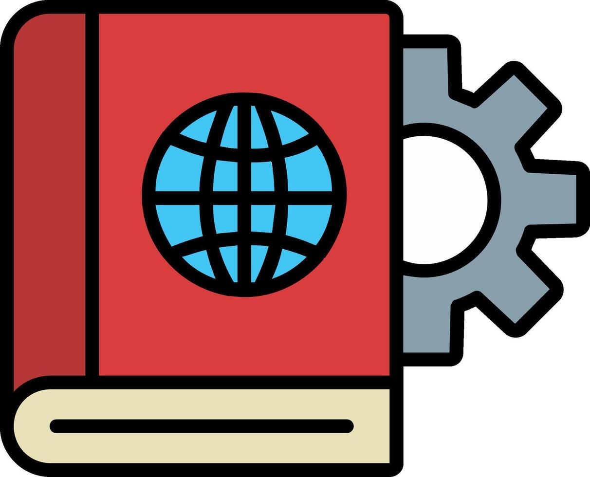 Educational Technology Line Filled Icon vector