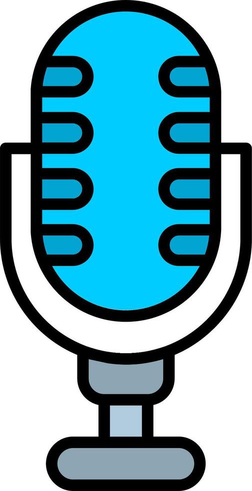 Microphone Line Filled Icon vector