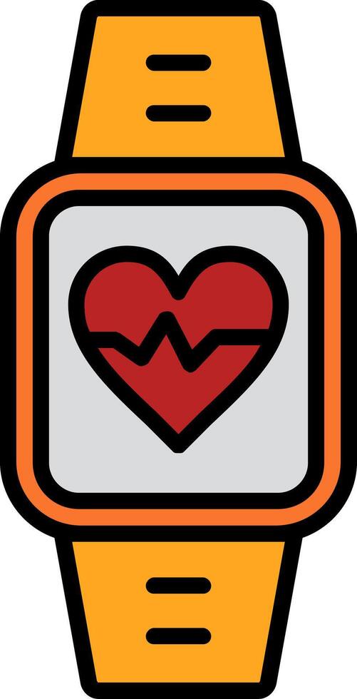 Heart Rate Monitor Line Filled Icon vector