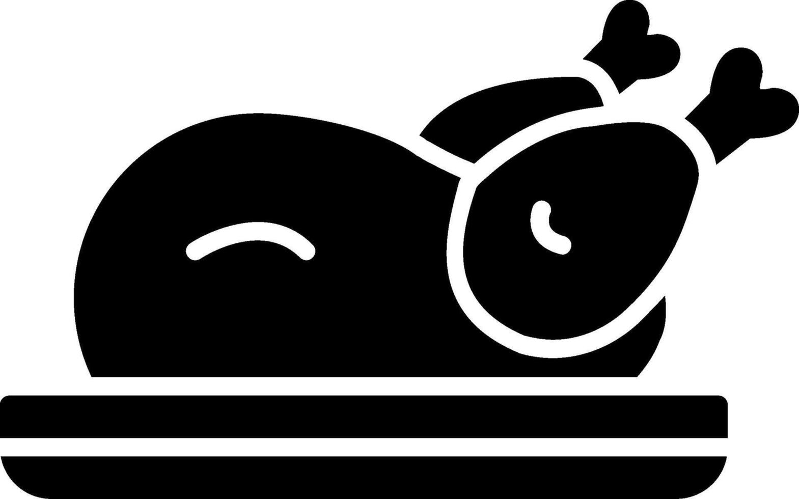 Roast Chicken Glyph Icon vector