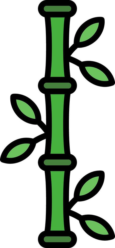 Bamboo Line Filled Icon vector