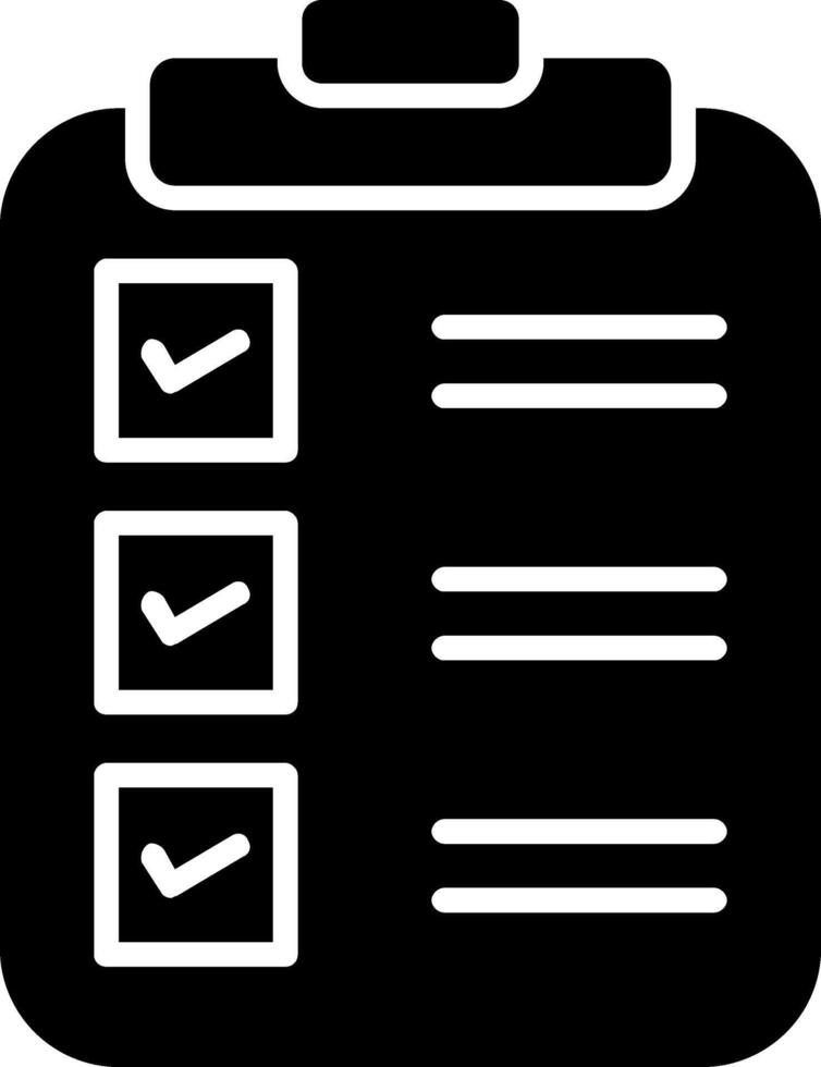 Check List Glyph Icon vector