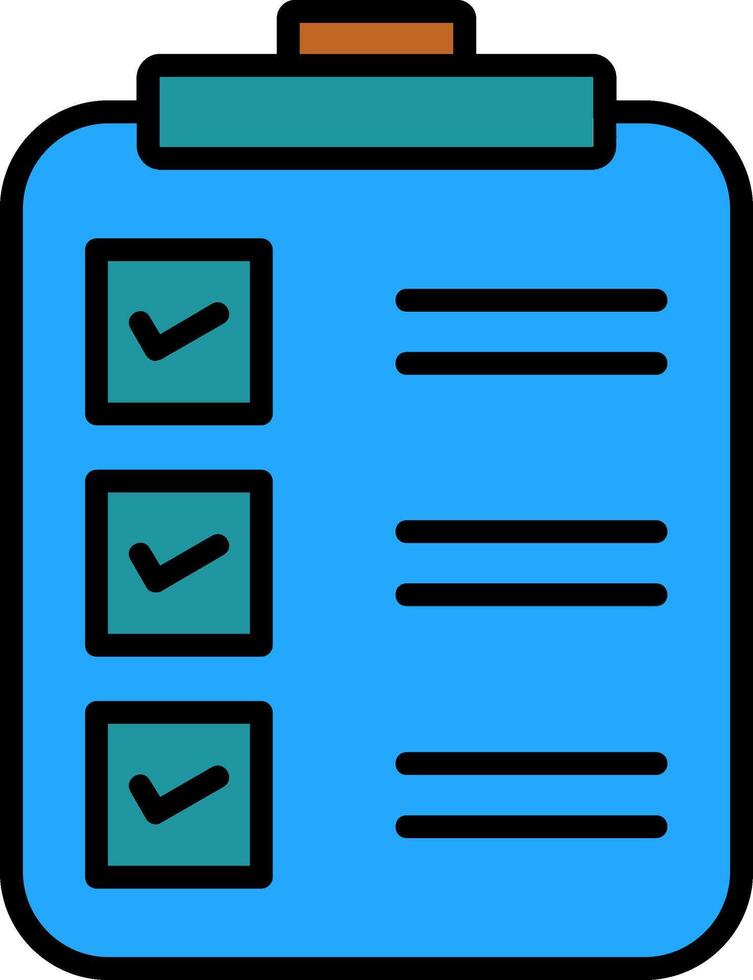 Check List Line Filled Icon vector