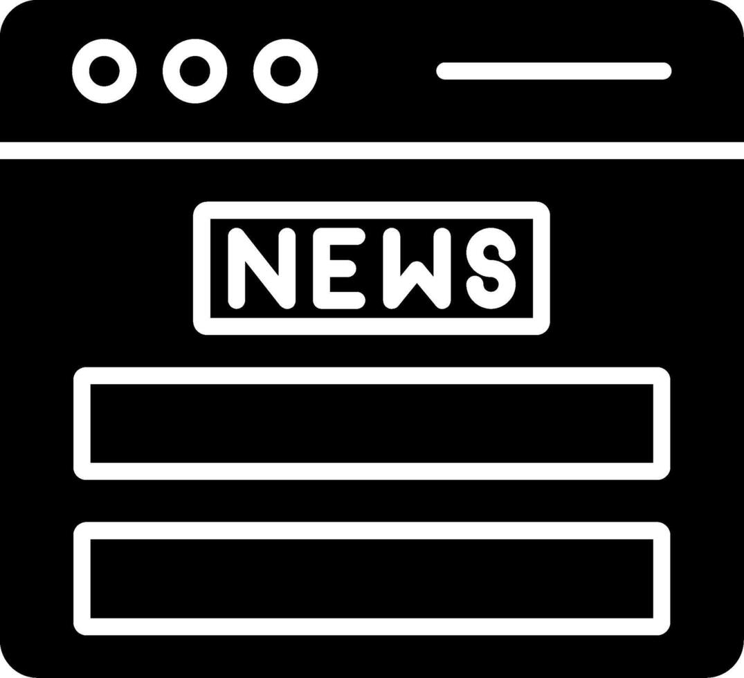 News Feed Glyph Icon vector