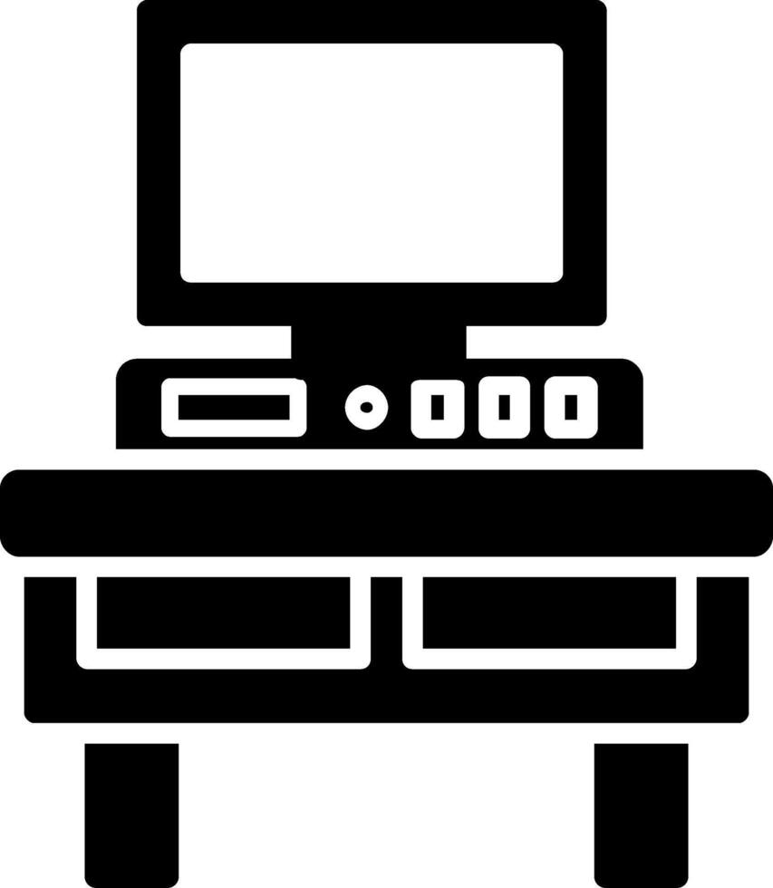 Computer Desk Glyph Icon vector