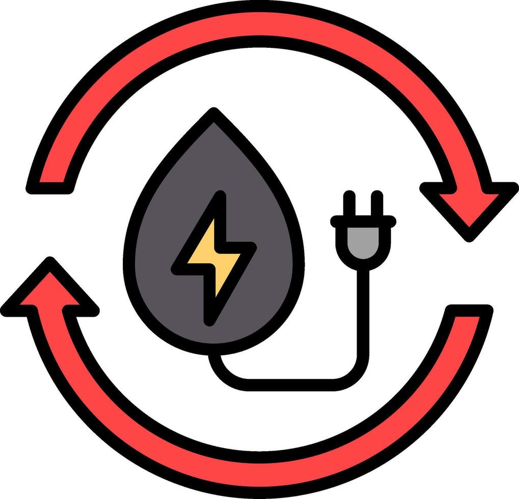 Water Energy Line Filled Icon vector