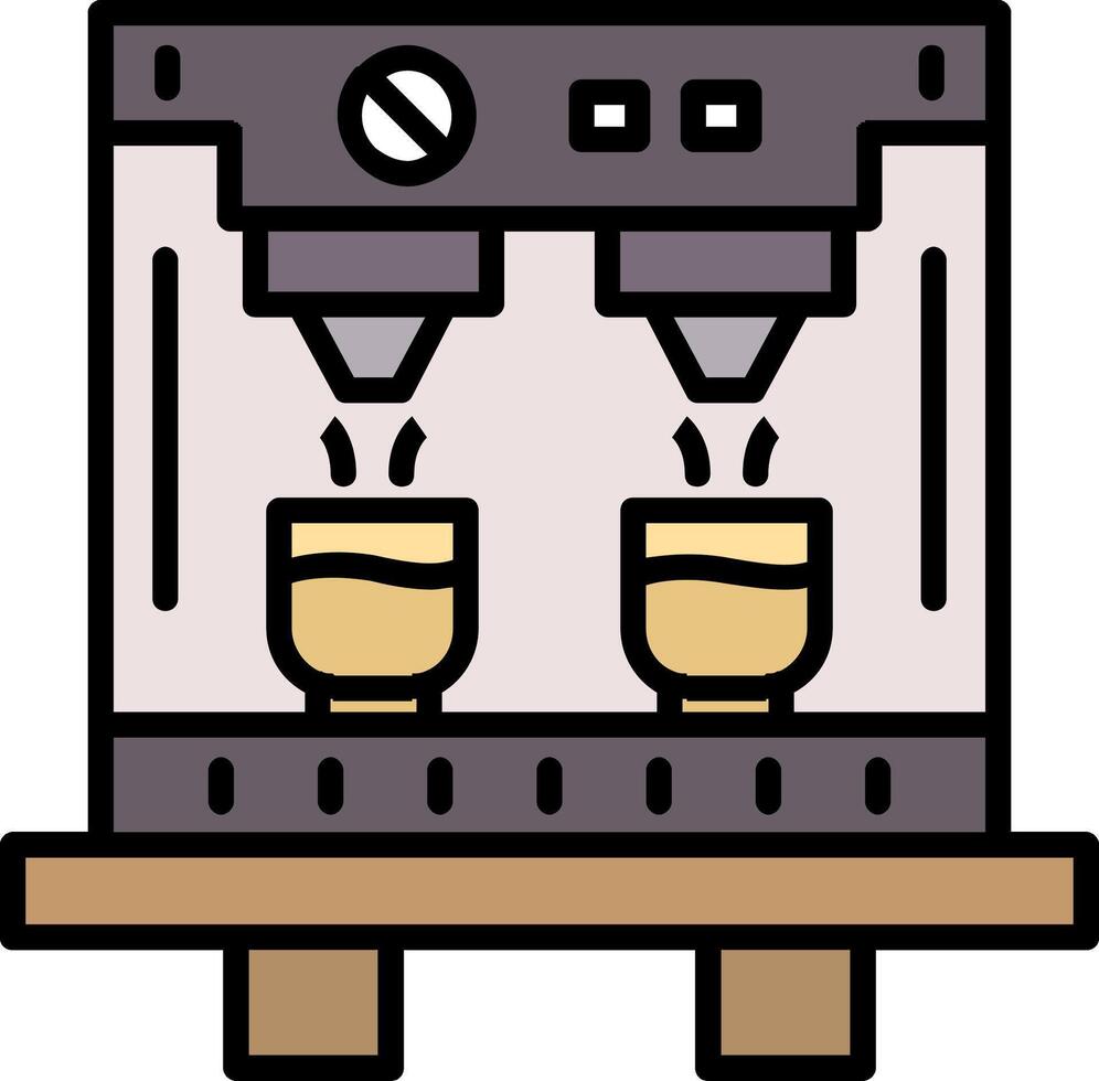 Coffee Machine Line Filled Icon vector