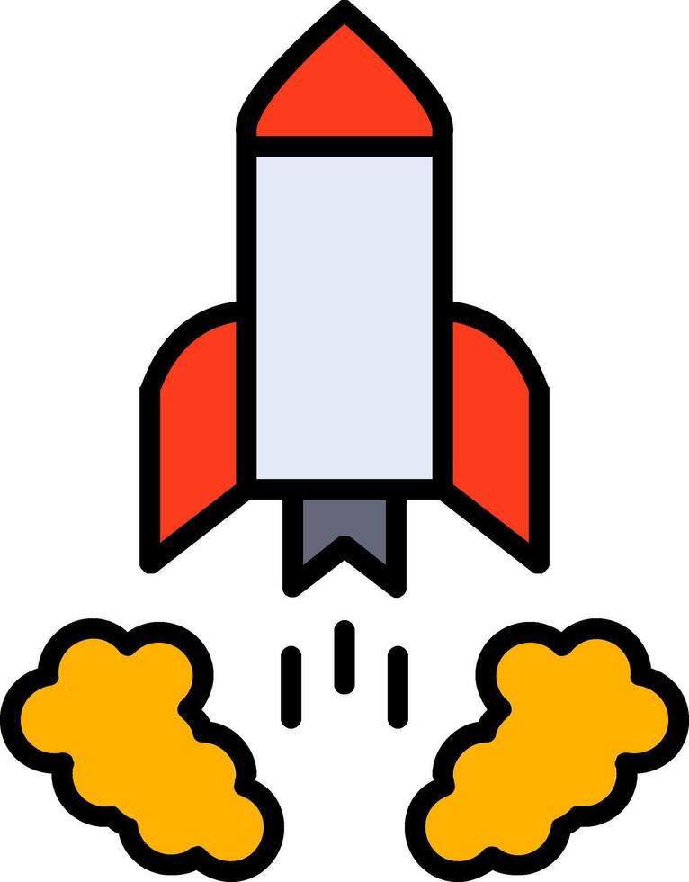 Rocket Launch Line Filled Icon vector