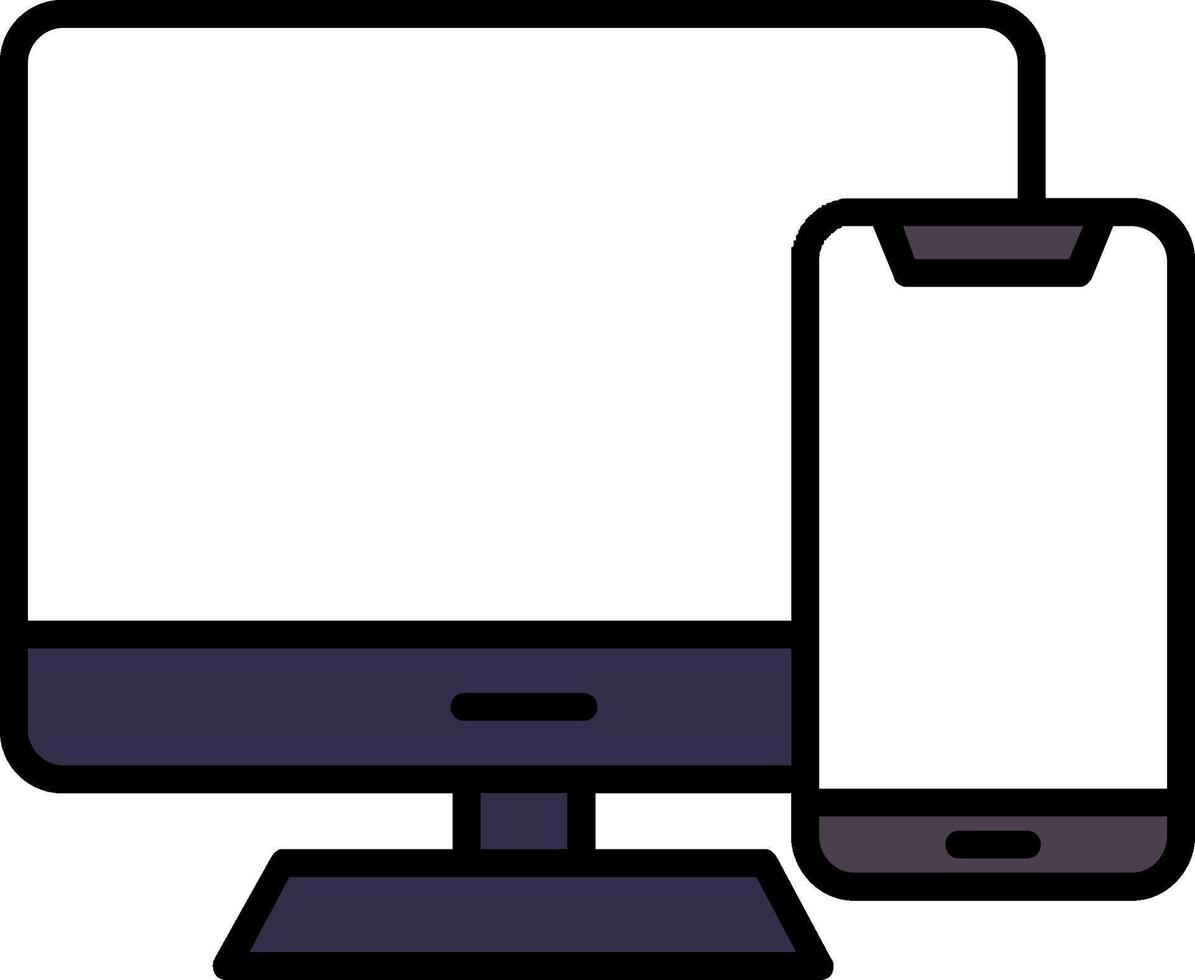 Responsive Devices Line Filled Icon vector