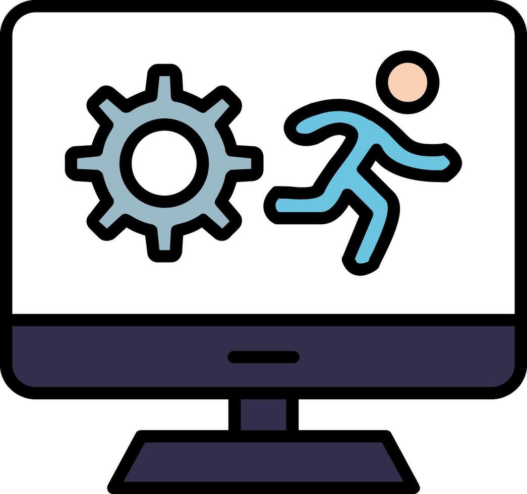 Sprint Line Filled Icon vector