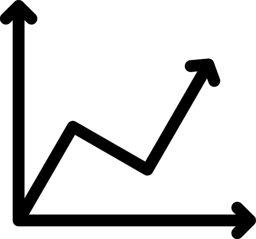 Line Chart Glyph Icon vector