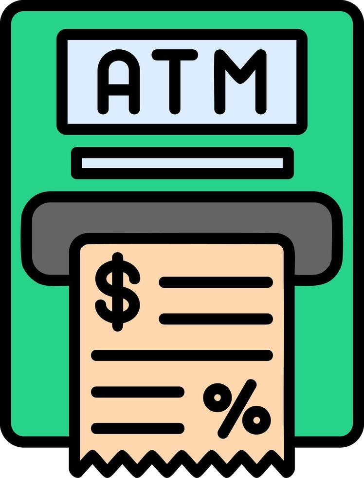 Atm Machine Line Filled Icon vector