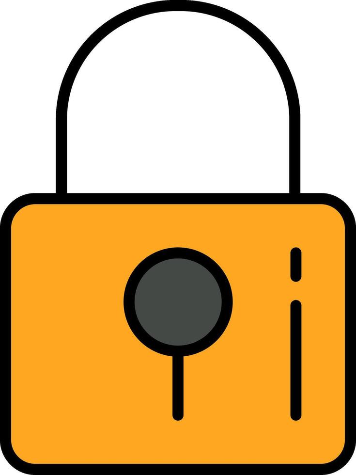 Locked Line Filled Icon vector