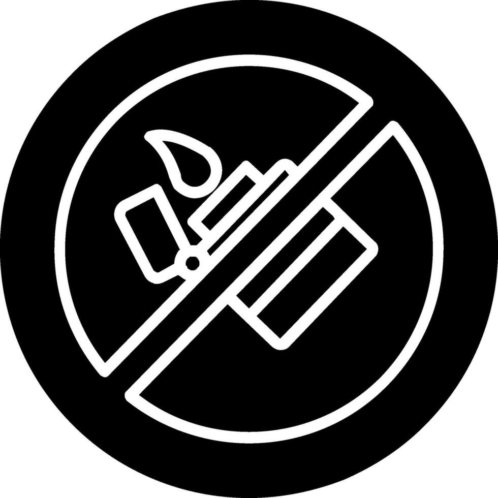 No Lighter Glyph Icon vector