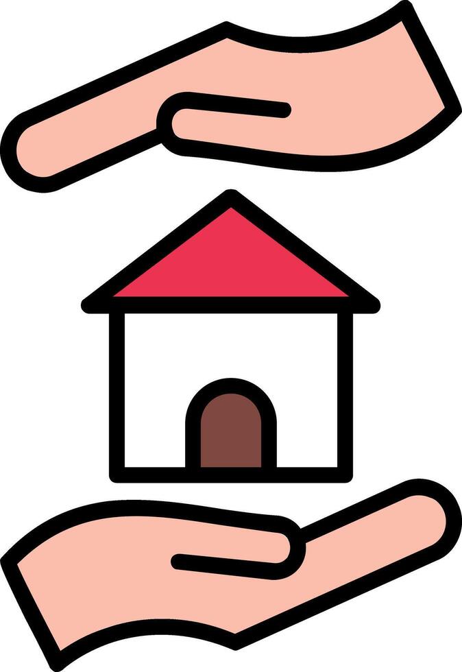 Home Insurance Line Filled Icon vector