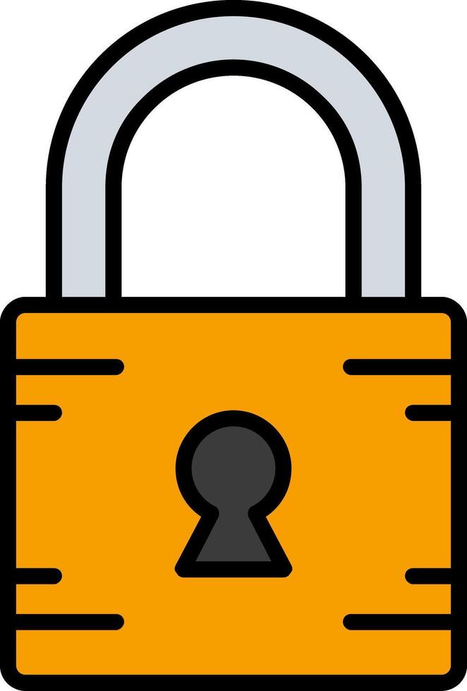 Lock Line Filled Icon vector